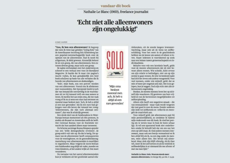Artikel over Solo in Trouw